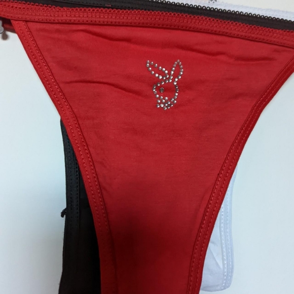 playboy thongs set of 3 xs - Picture 3 of 4